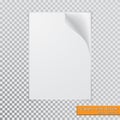 A4 paper with shadow design template, vector