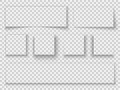 Paper shadow. Elements transparent realistic shadows frame page divider edge tab web banner template mockup border