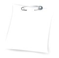 Paper sheet attached with safety pin Royalty Free Stock Photo