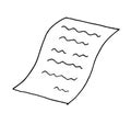 paper with sheet bent object design. doodle hand drawn cartoon vector illustration