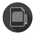Paper Sheet Document Contract Sign Pen Web Icon Royalty Free Stock Photo