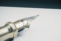 Paper sheet and fountain pen closeup Royalty Free Stock Photo