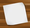 Paper sheet over wooden background.