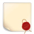 Paper Sheet with Red Wax Seal - Approved. Vector