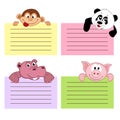 Paper sheet template with animals