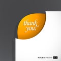 Paper sheet with thank you sign.