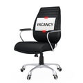 Paper Sheet with Vacancy Message over Black Leather Boss Office Royalty Free Stock Photo