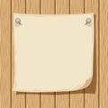 Paper sheet on a wooden background. Vector illustration. Royalty Free Stock Photo