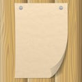 Paper sheet on wooden wall Royalty Free Stock Photo