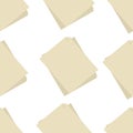 Paper sheets piles seamless pattern writer equipment Royalty Free Stock Photo