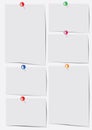 Paper sheets with pushpins Royalty Free Stock Photo