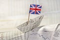 Paper ship with British flag Royalty Free Stock Photo