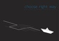 Paper ship and choose right way Royalty Free Stock Photo