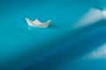 Paper ship sailing on big wave Royalty Free Stock Photo