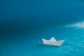 Paper ship sailing on big wave Royalty Free Stock Photo