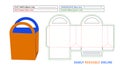 Paper shoping box with rounded handle, paper bag style box dieline Template