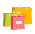 Paper shopping bags vector cartoon illustration.