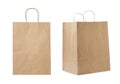 Paper shopping bags on white background, collage Royalty Free Stock Photo