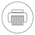 Paper shredder confidential paper grinder document office tools icon in circle round black color vector illustration image Royalty Free Stock Photo
