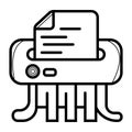 Paper shredder confidential icon and private document office information protection Royalty Free Stock Photo