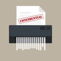 Paper shredder confidential icon and private document office information protection Royalty Free Stock Photo