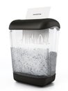 Paper shredder full of shredded paper. 3D illustration Royalty Free Stock Photo