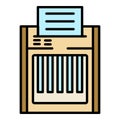 Paper shredder icon color outline vector Royalty Free Stock Photo