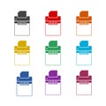 Paper shredder icon, color set Royalty Free Stock Photo