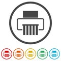 Paper shredder  ring icon, color set Royalty Free Stock Photo