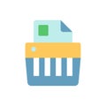 Paper shredding vector flat color icon Royalty Free Stock Photo