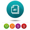 Paper size A1 icon. Document DIN symbol sign. Web Button