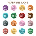 Paper size long shadow icons