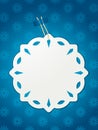Paper snowflake Christmas label Royalty Free Stock Photo