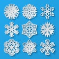 Paper snowflakes. Set 2 Royalty Free Stock Photo