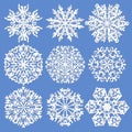 Paper snowflakes. Set Vector illustration Royalty Free Stock Photo