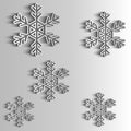 Paper Snowflakes. Winter background. For New Year or Christmas card Royalty Free Stock Photo