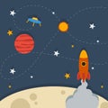Paper Style Outer Space Vector Illustration Royalty Free Stock Photo