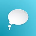Paper speech bubble for thoughts at oval shape Royalty Free Stock Photo