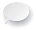 Paper speech bubble. White empty text balloon