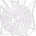 Paper spider web. Spiral orb type. Halloween decoration. Icon.