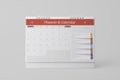 Paper spiral calendar for mockup template advertising and brand