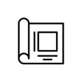 Paper square drawing icon. Simple line, outline vector elements of architecture icons for ui and ux, website or mobile application Royalty Free Stock Photo
