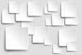 Paper squares abstract vector background. shaded grey white background. Royalty Free Stock Photo