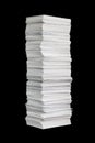 Paper stack on the black background Royalty Free Stock Photo