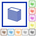 Paper stack framed flat icons Royalty Free Stock Photo