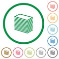 Paper stack outlined flat icons Royalty Free Stock Photo