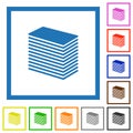 Paper stack solid flat framed icons Royalty Free Stock Photo