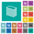 Paper stack square flat multi colored icons