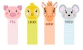 Paper sticker tape are peeled from the corner with animals for children. Royalty Free Stock Photo