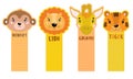 Paper sticker tape are peeled from the corner with animals for children. Royalty Free Stock Photo